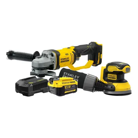 Amoladora 4 1/2 + Lijadora 125mm Scgs420 Stanley 20v 4ah