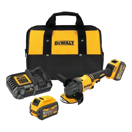 Amoladora Angular Inalámbrica Dewalt Flexvolt Dcg418t2 60v 1700w Potente Y Precisa Incluye 2 Baterías Freno Automático Embrague Electrónico