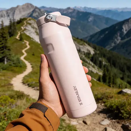 Botella De Acero Inoxidable Stanley Aerolight Flip Straw 1lt Rose Quartz