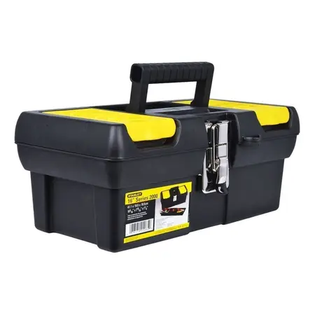 Caja De Herramientas Stanley 16-013 De Plástico 20.6cm X 40.3cm X 18.1cm Negra Y Amarilla
