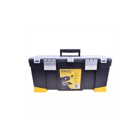 Caja Plástica Con Bandeja Cierres De Aluminio 22 (558.8mm) Stanley 22-080 Negro Y Amarillo