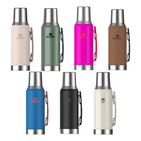 Combo 2 Termos Mate System 1.2lts C/pico Cebador Rose Quartz Y Verde