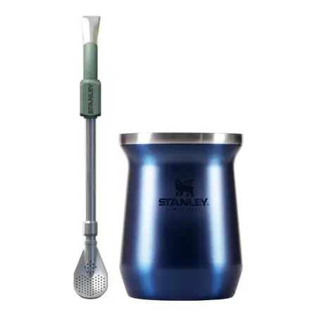Combo Mate Stanley + Bombilla Stanley Spoon Mate Azul + Spoon Verde