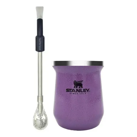 Combo Mate Stanley + Bombilla Stanley Spoon Mate Lilac Y Spoon Negro