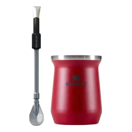 Combo Mate Stanley + Bombilla Stanley Spoon Mate Rojo+ Spoon Negra