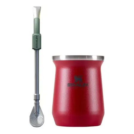 Combo Mate Stanley + Bombilla Stanley Spoon Mate Rojo + Spoon Verde