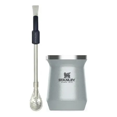 Combo Mate Stanley + Bombilla Stanley Spoon Mate Silver Y Spoon Negro