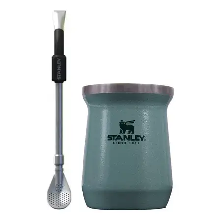 Combo Mate Stanley + Bombilla Stanley Spoon Mate Verde Spoon Negro