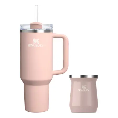 Combo Vaso Stanley Quencher 1.18lts + Mate 236ml Peach Whip Gloss Heatwave