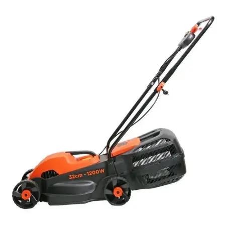 Cortadora De Pasto Eléctrica Black+decker Gr1000 Con Bolsa Recolectora De 1.2 Kw Y Color Naranja/negro