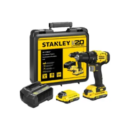Destornillador Y Taladro Stanley Scd701d2k, 13 Mm, 20 V, 2 Baterías, 1 Cargador Y Funda