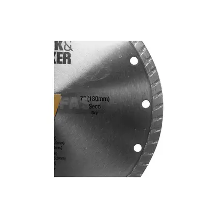 Disco Corte Black Decker Diamantado 180mm 7 Bd47700l Turbo Color Gris