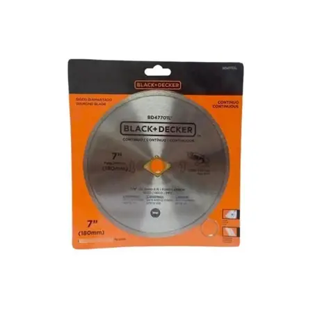Disco Corte Diamantado Bd47701l 7'' Black Decker Contínuo