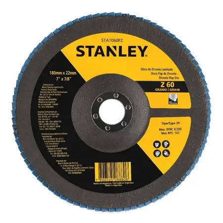 Disco De Zirconio Flap Stanley Sta7060fz 180mmx22mm 7 X7/8