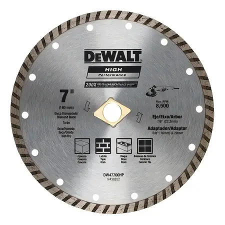 Disco Diamantado 7 Dewalt Turbo Super Profesional Dw47700hp