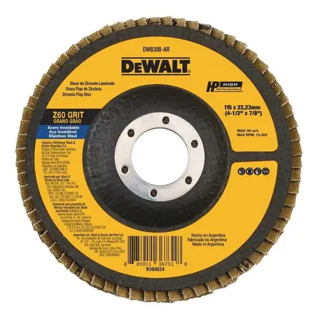 Disco Flap G40 4-1/2 115mm Hierro/inox Ind Arg Dw8308 Dewalt
