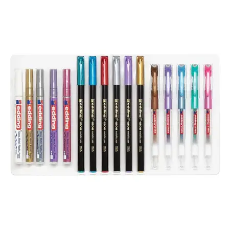 Galactic Set Marcadores Para Diseñar Edding X16 Unidades Metálico.