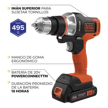Kit Matrix Multiherramienta 20v 4 Pzas Mtx20k4 Black Decker Color Naranja