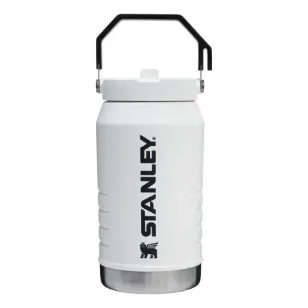 Kit Stanley Sport: Botellón Iceflow Flip Straw Chalk 1.9 Lts + Botella Térmica Wellspring Rose Quartz 710 Ml