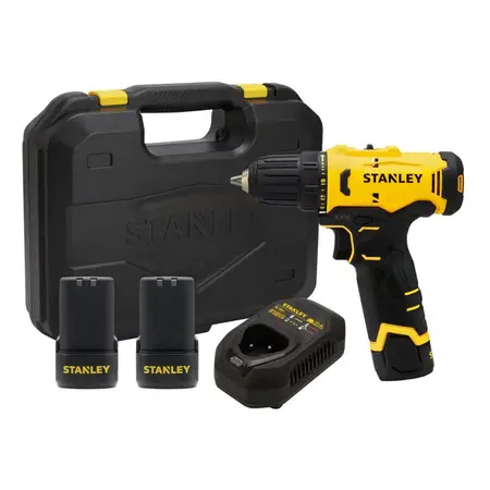 Kit Taladro Atornillador Stanley 12v 10mm 3/8 C/ 2 Baterías