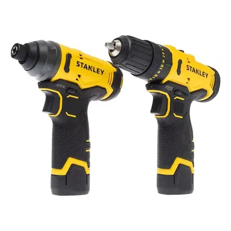 Kit Taladro Percutor-atornillador Impacto Stanley 12v (10mm) Amarillo 50 Hz