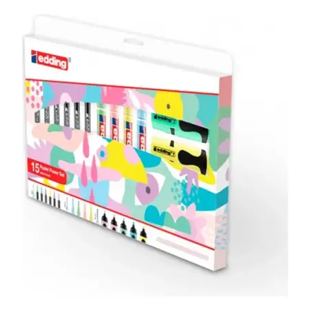 Marcadores Pastel Power Set X 15 Edding Gris