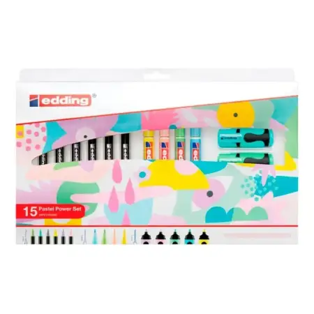 Marcadores Pastel Power Set X 15 Edding Gris