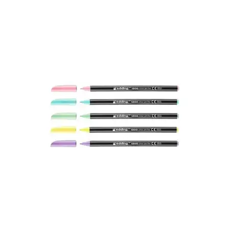 Marcadores Punta Fibra Fina Edding Set 6 Tonos Pastel Multicolor