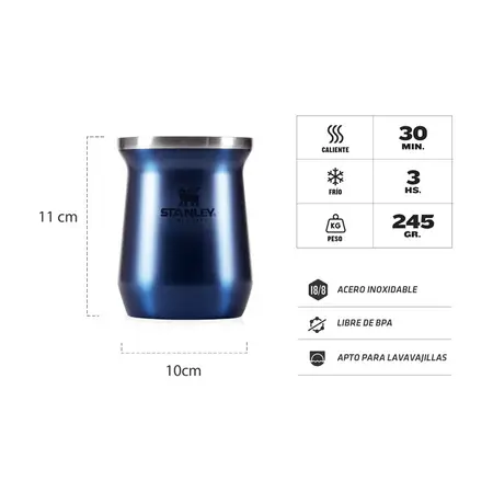 Mate Stanley Classic Termico Acero Inoxidable Azul