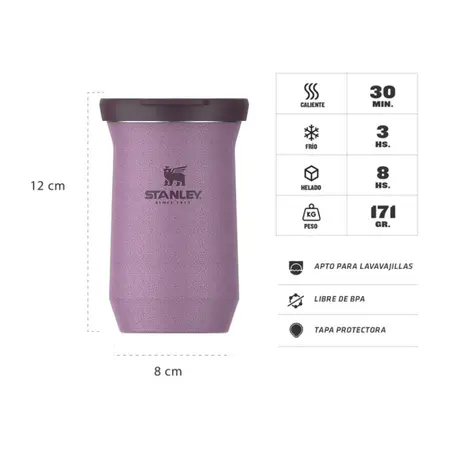 Mate Térmico Stanley Slim Tereré 200 Ml Lilac Terere