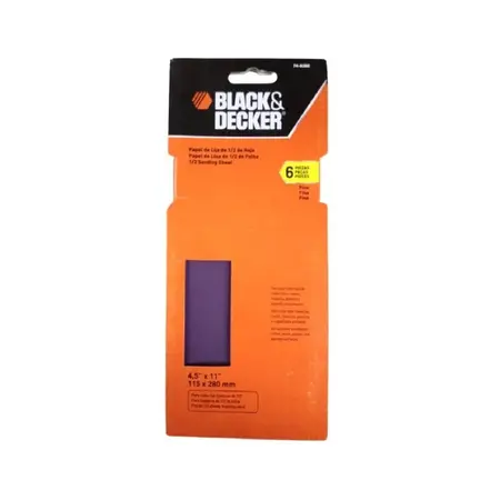 Papel De Lija De 1/2 De Hoja Fina X 6 74-626e Black+decker