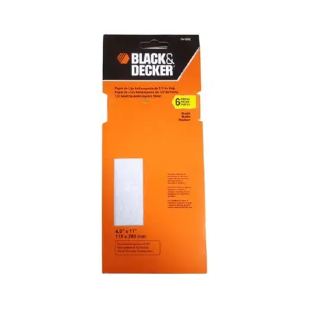 Papel De Lija De 1/2 De Hoja Media X 6 74-727e Black+decker 