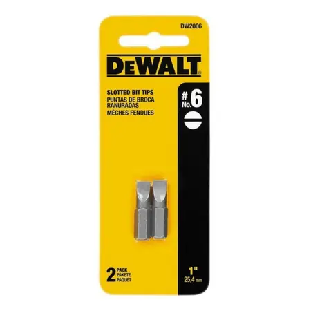 Set De Dos Puntas Planas Ranuradas Dw2006 X 2 Dewalt 25.4mm
