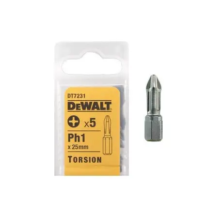 Set X5 Puntas Destornillador Ph#1 25mm Dt7231 Dewalt Torsion