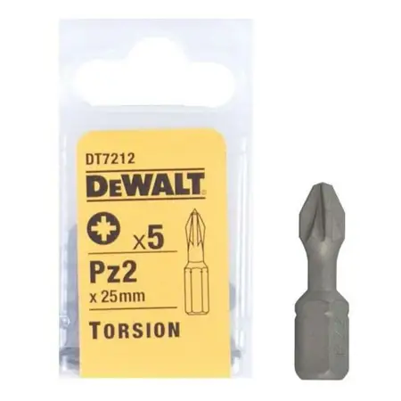 Set X5 Puntas Destornillador Pz2 25mm Dt7212 Dewalt Torsión