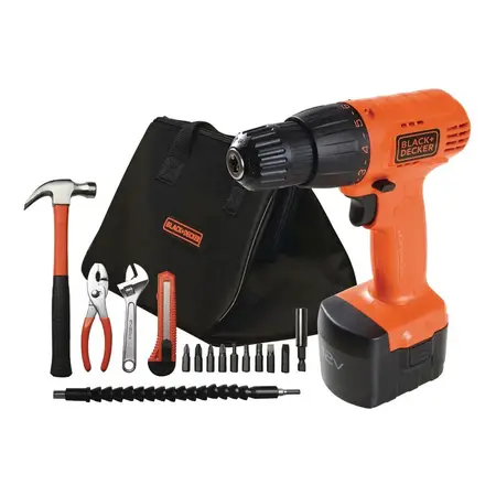 Taladro Atornillador A Bateria 12v Black Decker Kit Herramientas Bolso Cd121 Cd121k Cd121ka