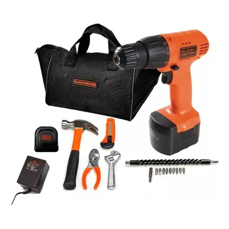 Taladro Atornillador A Bateria 12v Black Decker Kit Herramientas Bolso Cd121 Cd121k Cd121ka