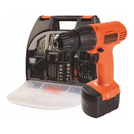 Taladro Atornillador Inalámbrico De 10mm Black+decker Cd121k100 12v+ Accesorios Con Estuche De Plástico 220v