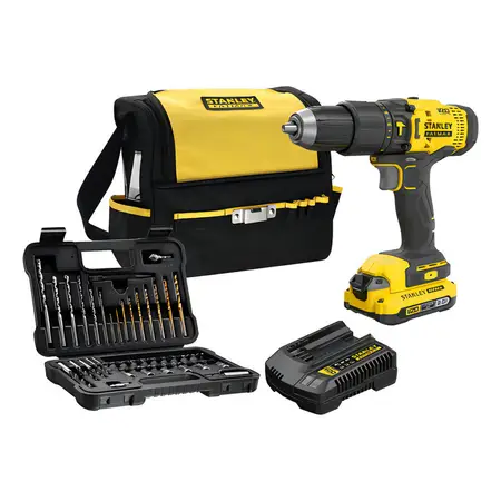 Taladro Percutor Stanley Scd711m1sa 50 Acces Bolso Maletin Color Amarillo