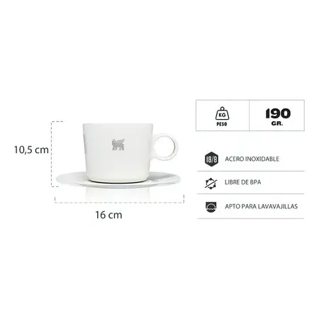 Taza Termica Stanley 192ml + Plato Daybreak Cup !! Nombre Del Diseño Daybreak Cup Color Blanco