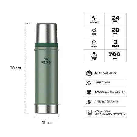 Termo Stanley Clásico 591ml / 20oz Tapón Cebador 