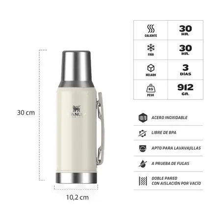 Termo Stanley Mate System Cream Gloss 1.2 Lts. Nueva Edicion Cream Gloss