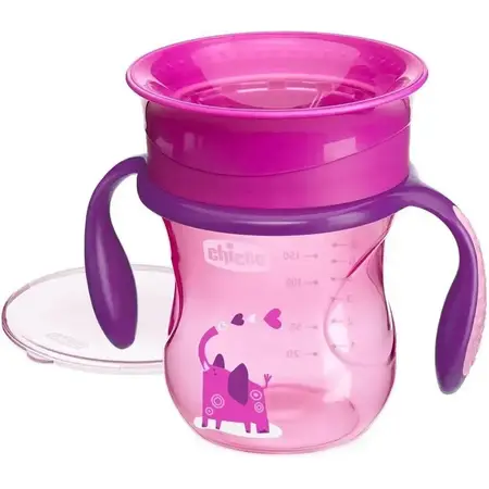 Vaso Bebe 360° Chicco Perfect Cup 12m+ X 200 Ml Color Rosa 6951100