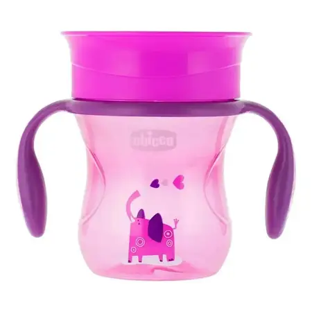 Vaso Bebe 360° Chicco Perfect Cup 12m+ X 200 Ml Color Rosa 6951100