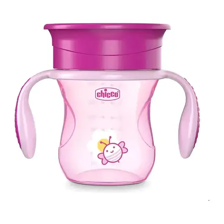 Vaso Chicco Perfect Cup Membrana Removible 360° 200 Ml 12m+ Rosa Claro Perfect Cup