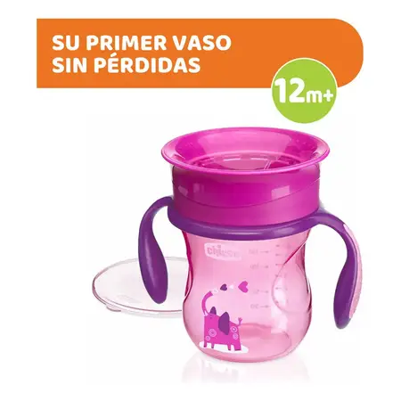 Vaso Chicco Perfect Cup Membrana Removible 360° 200 Ml 12m+ Rosa Claro Perfect Cup