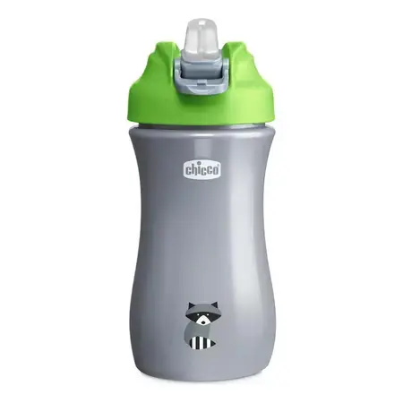 Vaso Chicco Pop Up Cup Pico Silicona 350 Ml Color Verde