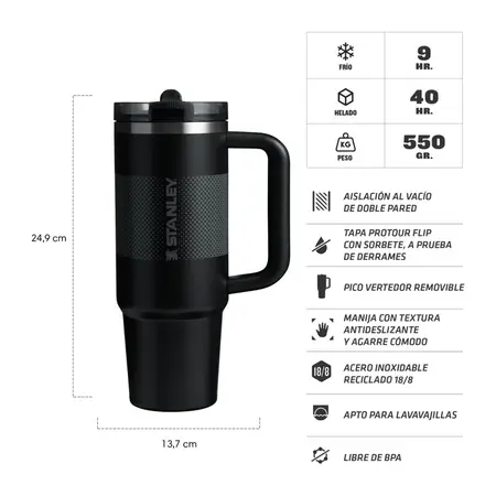 Vaso Quencher Protour Tumbler 887 Ml Edición Fade Black Fade Protour Tumbler