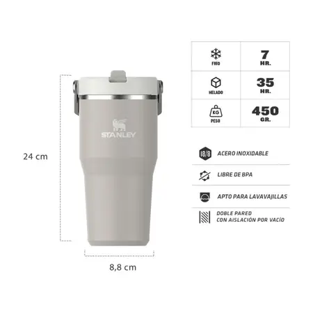 Vaso Térmico Stanley Iceflow 2.0 Flipstraw Tumb 591ml Ash 2.0 Iceflow 2.0 Flipstraw Tumb